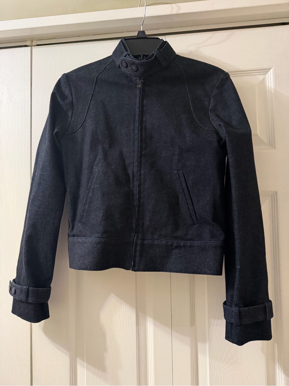 Ralph Lauren Black Label Women's Moto-Style Dark Wash Denim Jacket Size 6